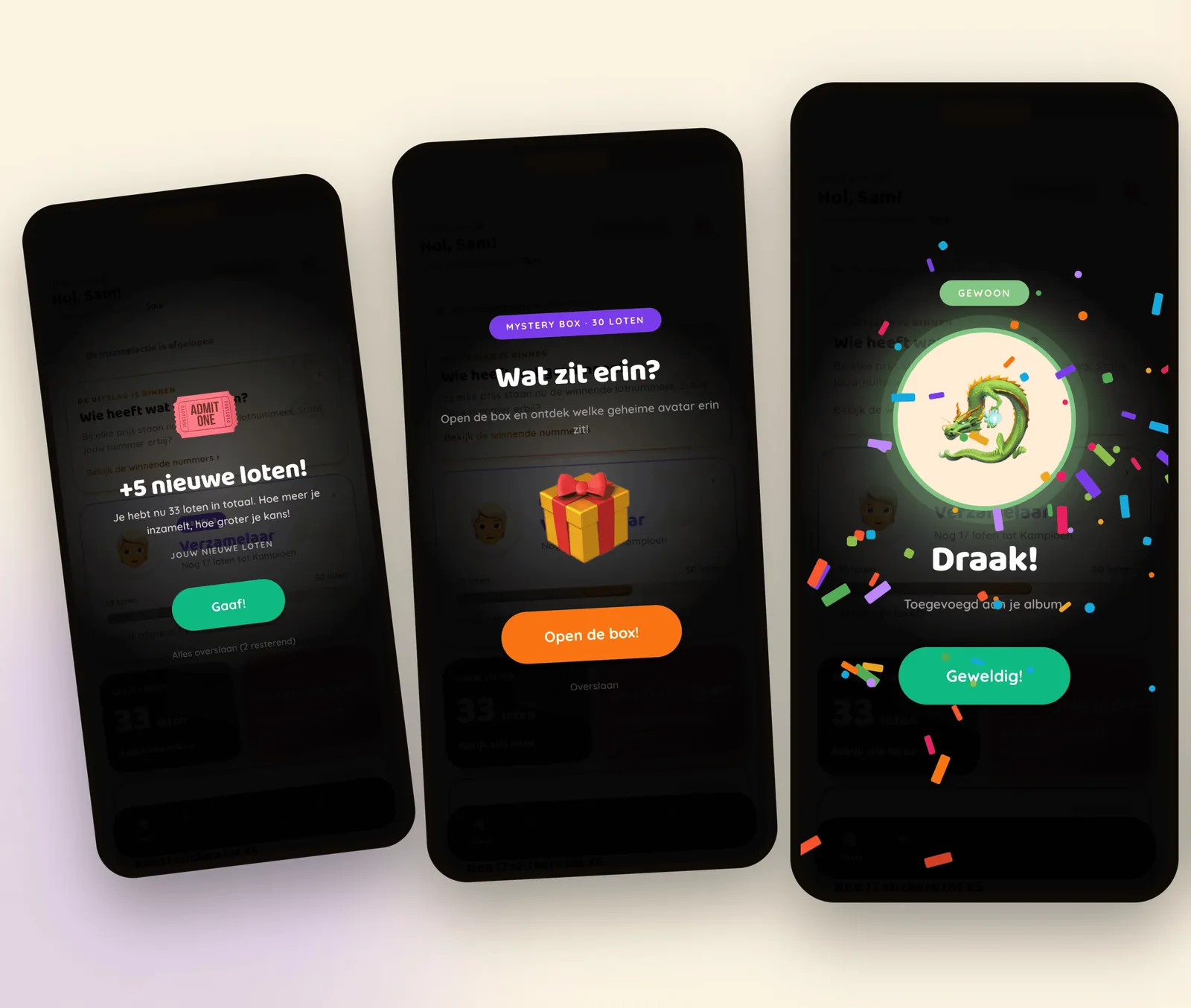 Mystery box en nieuwe loten in de app